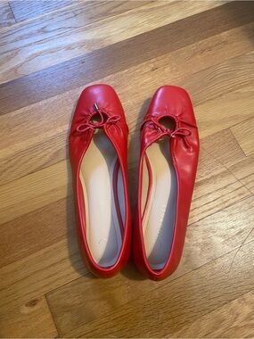 Journee Collection Red Bow Ballet Flats